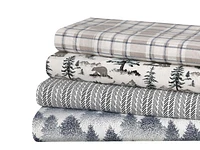 Snow Cap 4 Piece Cotton Flannel Sheet Set