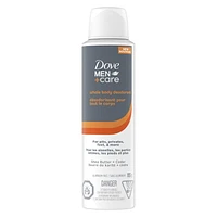 Le déodorant en vaporisateur sans aluminium est adapté pour une utilisation sous les aisselles, sur les parties intimes*, et sur les pieds Dove Men+Care pour tout le corps Beurre de karité + cèdre avec de la vitamine E