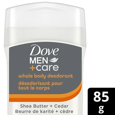 Pour Tout Le Corps Pour 72H de Protection Contre les Odeurs Dove Men+Care Déodorant Beurre de Karité & Cèdre convient pour une utilisation des aisselles, aux parties intimes et pieds 85g