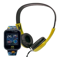 Batman Montre interactive à écran tactile avec un ensemble casque de musique assorti