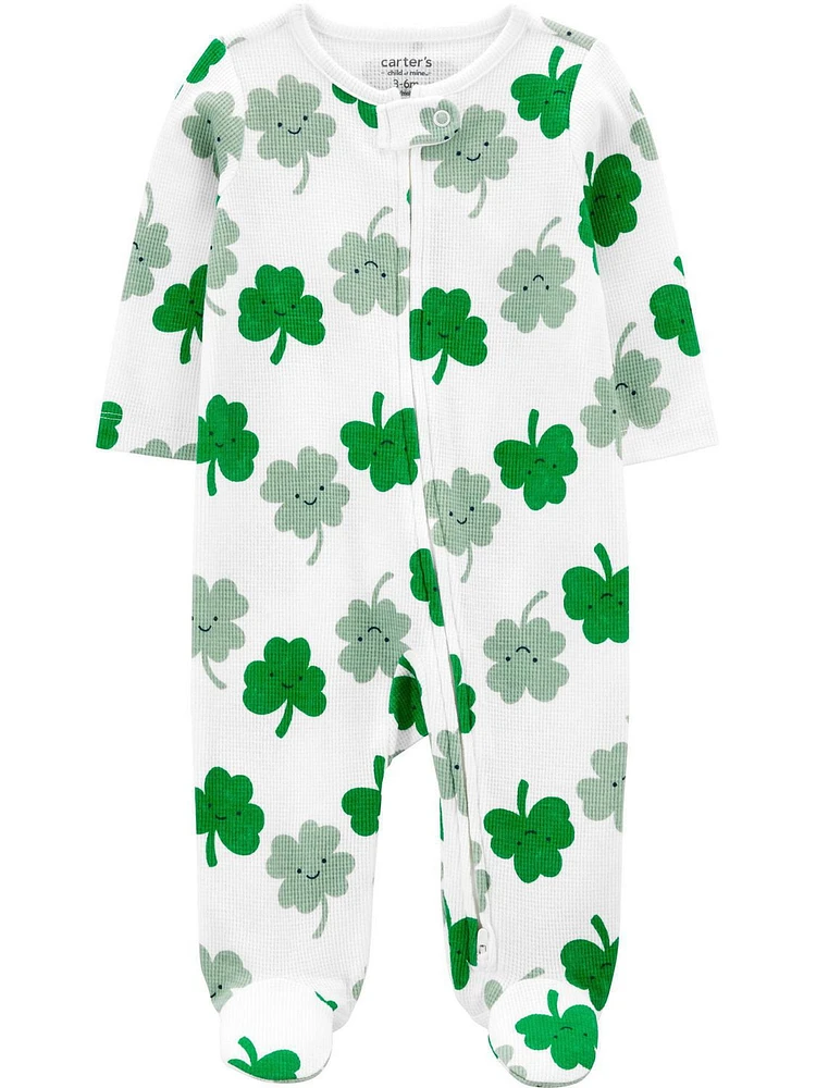 Carter's Child of Mine Baby Unisex Sleep n Play - Happy Shamrock, Preemie 6/9 Months