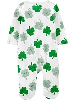 Carter's Child of Mine Baby Unisex Sleep n Play - Happy Shamrock, Preemie 6/9 Months