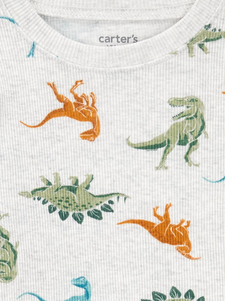 Carter's Child of Mine Toddler Boys' 2 Piece Cotton - Grey Dino, 6/9 Months 5T