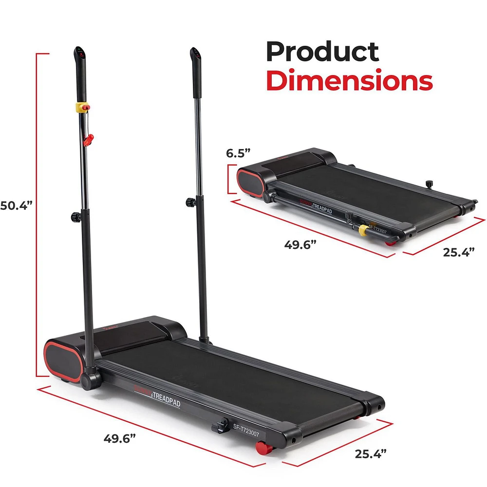 Sunny Health & Fitness Smart Slim Treadmill with Arm Exerciser – SF-T723007