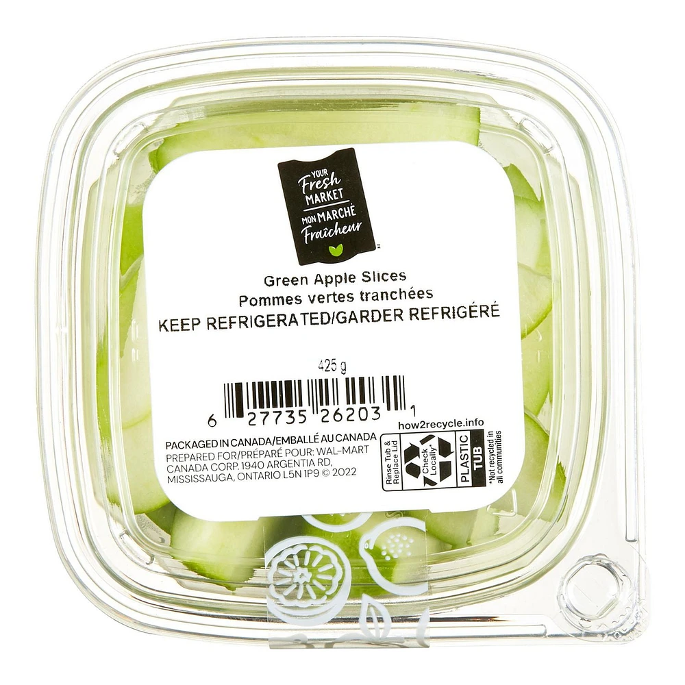 Pommes vertes tranchées Mon marché fraîcheur 425g