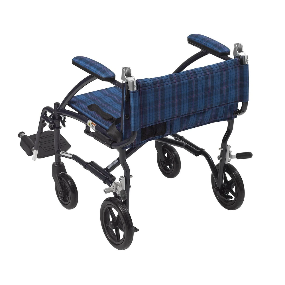 Fauteuil de transport très léger en aluminium noir Fly Lite de Drive Medical