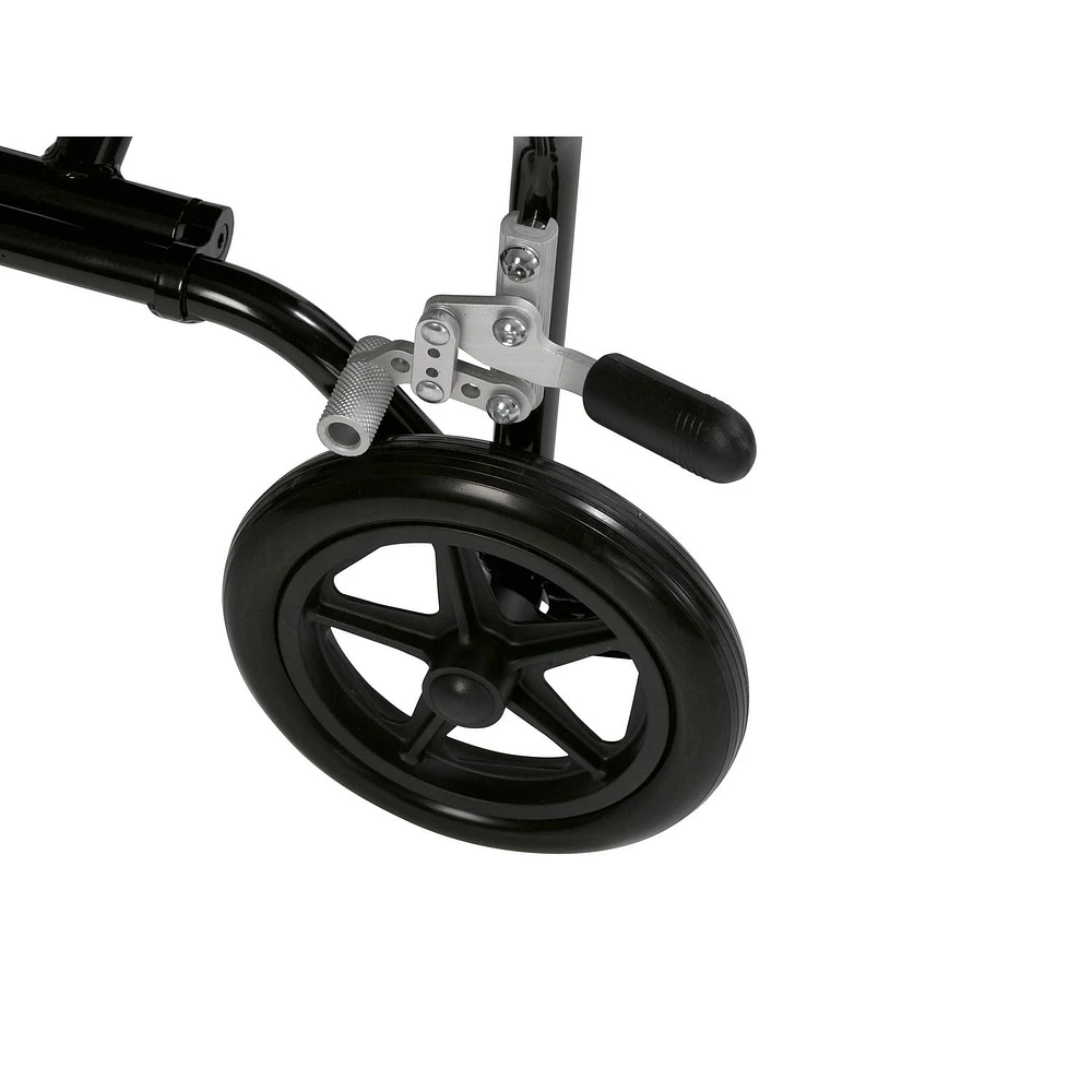 Fauteuil de transport très léger en aluminium noir Fly Lite de Drive Medical