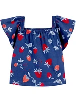 Carter's Child of Mine Baby Girls' 3 Piece Set - Red White Blue Berry, Newborn 24 Months