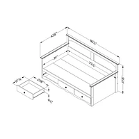 South Shore, Summer Breeze collection, Daybed with Storage