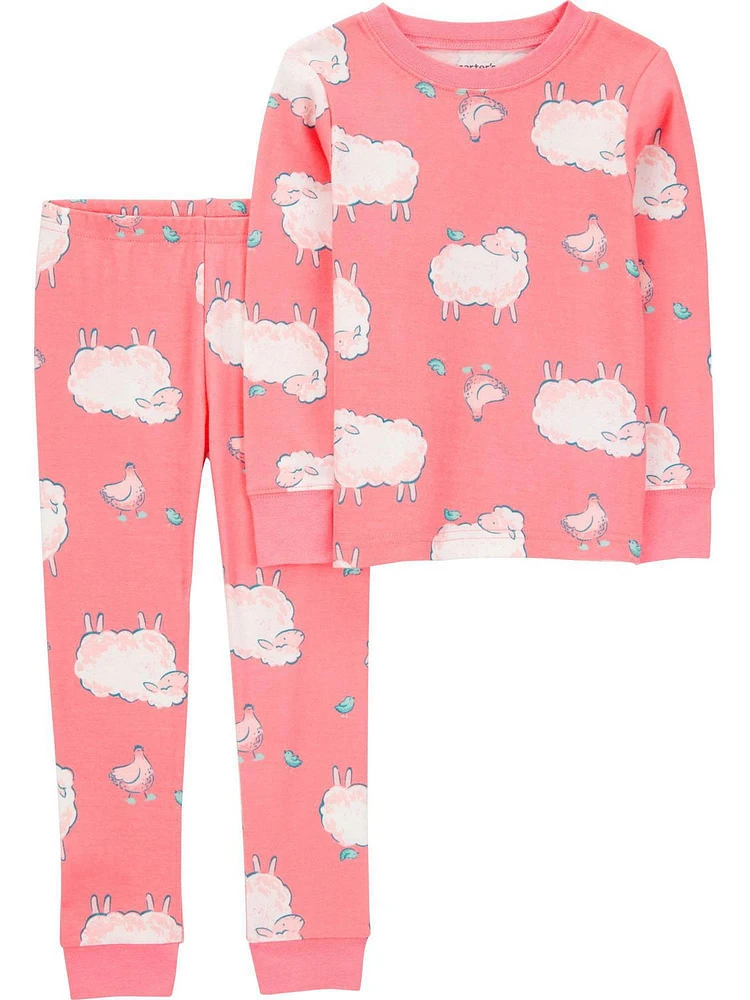 Carter's Child of Mine 2 pièces en coton pour petites filles - Mouton rose