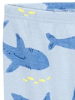 Carter's Child of Mine Toddler Boys' 2 Piece Cotton - Blue Shark, 6/9 Months 5T