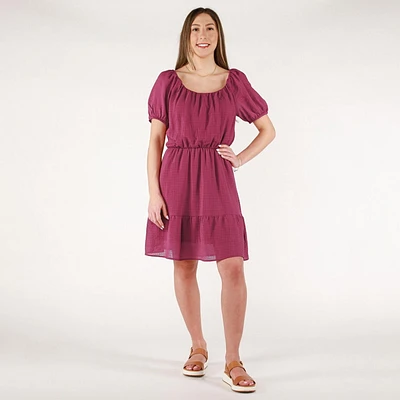 DV S/S scoop neck tiered baby doll dress