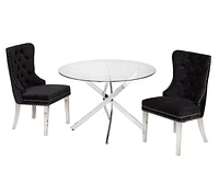 Margot 3-Piece Dining Set, Black