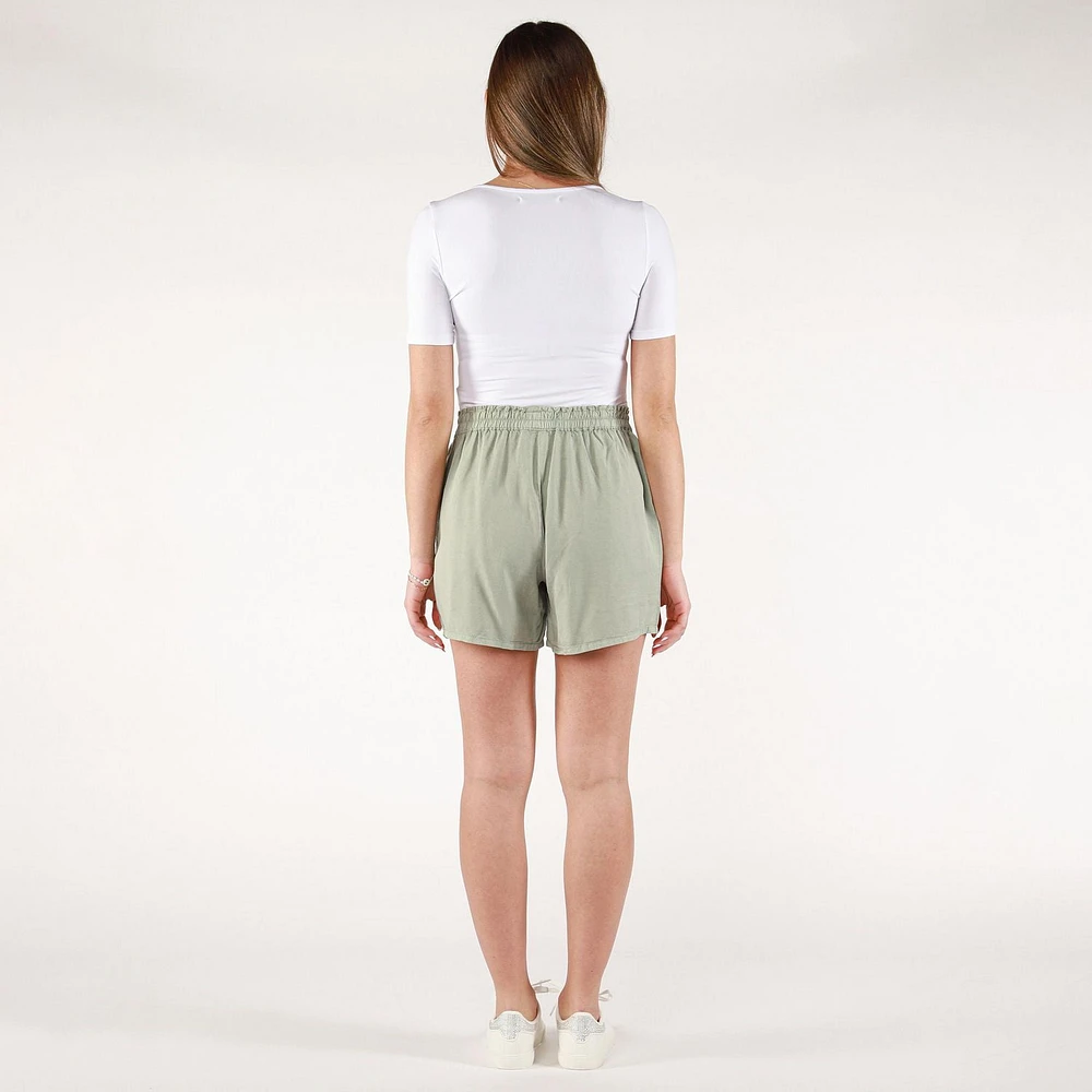DV Short plissé avec ceinture élastique froncée