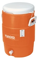 Igloo Sport 5 Gallon Seat Top Water Jug Without Cup Dispenser, Orange, 5 Gallon Jug, BPA Free