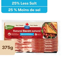 Maple Leaf Natural Less Salt Bacon, 375 g