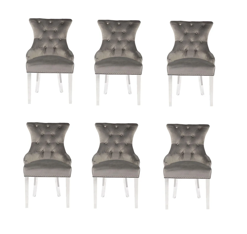 Plata Import Champagne Chair in Grey - Set 6