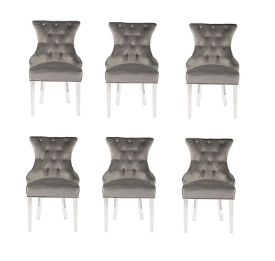 Plata Import Champagne Chair in Grey - Set 6