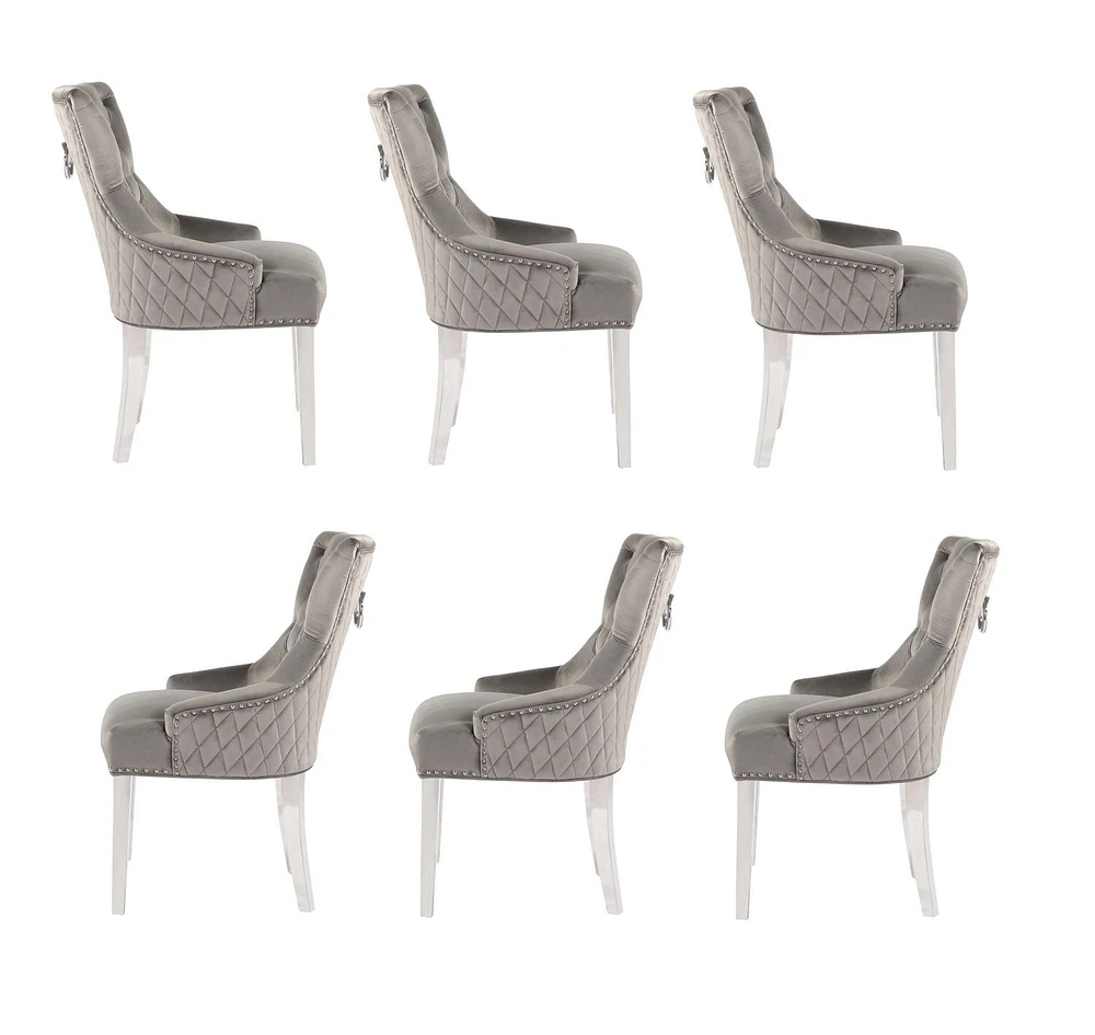 Plata Import Champagne Chair in Grey - Set 6