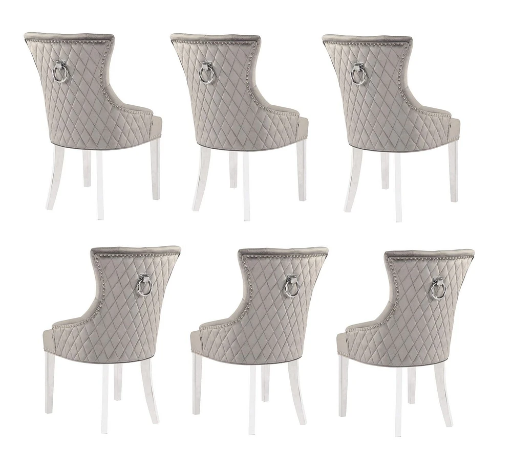 Plata Import Champagne Chair in Grey - Set 6