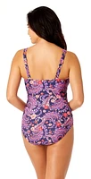 Lands' End Women's Size S-XXL Nylon Spandex Grecian One-Piece Swimsuit with Shirring Detail