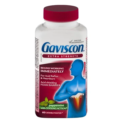 Gaviscon Extra-Fort Foamtabs À Croquer Menthe à Action Fraîcheur 60 CT