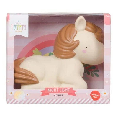 A Little Lovely Company - Horse Nightlight - Customizable with Sticker Sheet - Timer Setting Turns Off After 15 Minutes - Soft Glow for Dreamy Horse Adventures - Perfect for Kids' Rooms