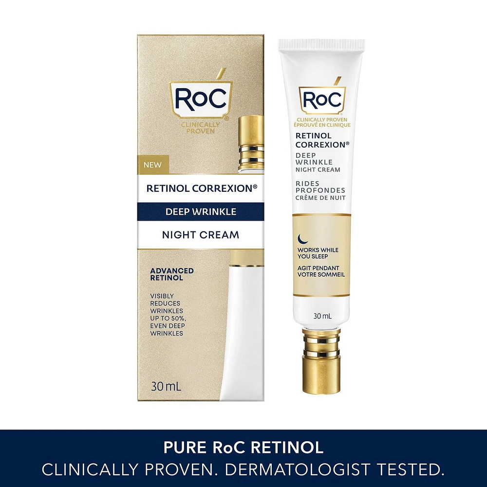 RoC Skincare - Retinol Correxion®️ - Deep Wrinkle Night Cream - Works While You Sleep (30ml), RoC Skincare