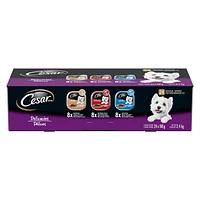 Nourriture humide pour chiens adultes CESAR pain classique en sauce Délices - format variété 24x100g