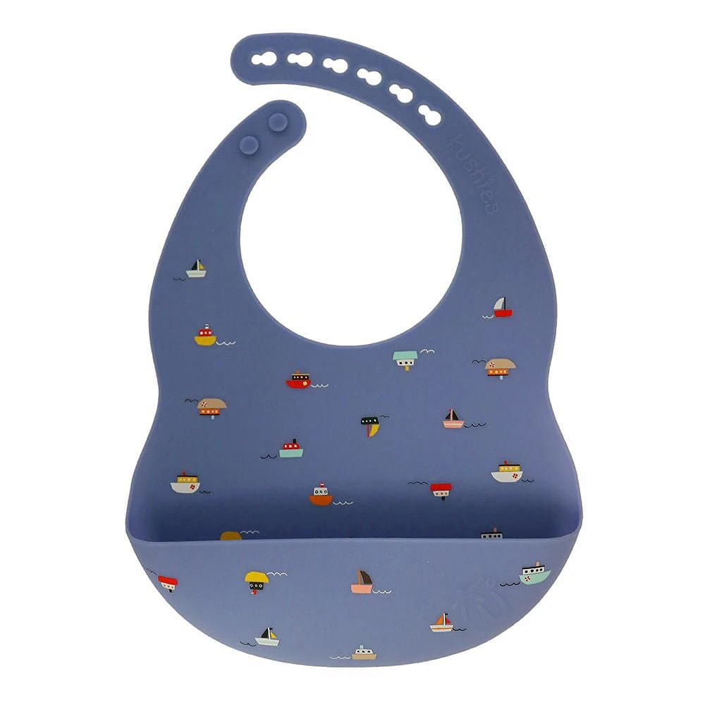 Kushies Silibib - silicone bib Sailor Blue