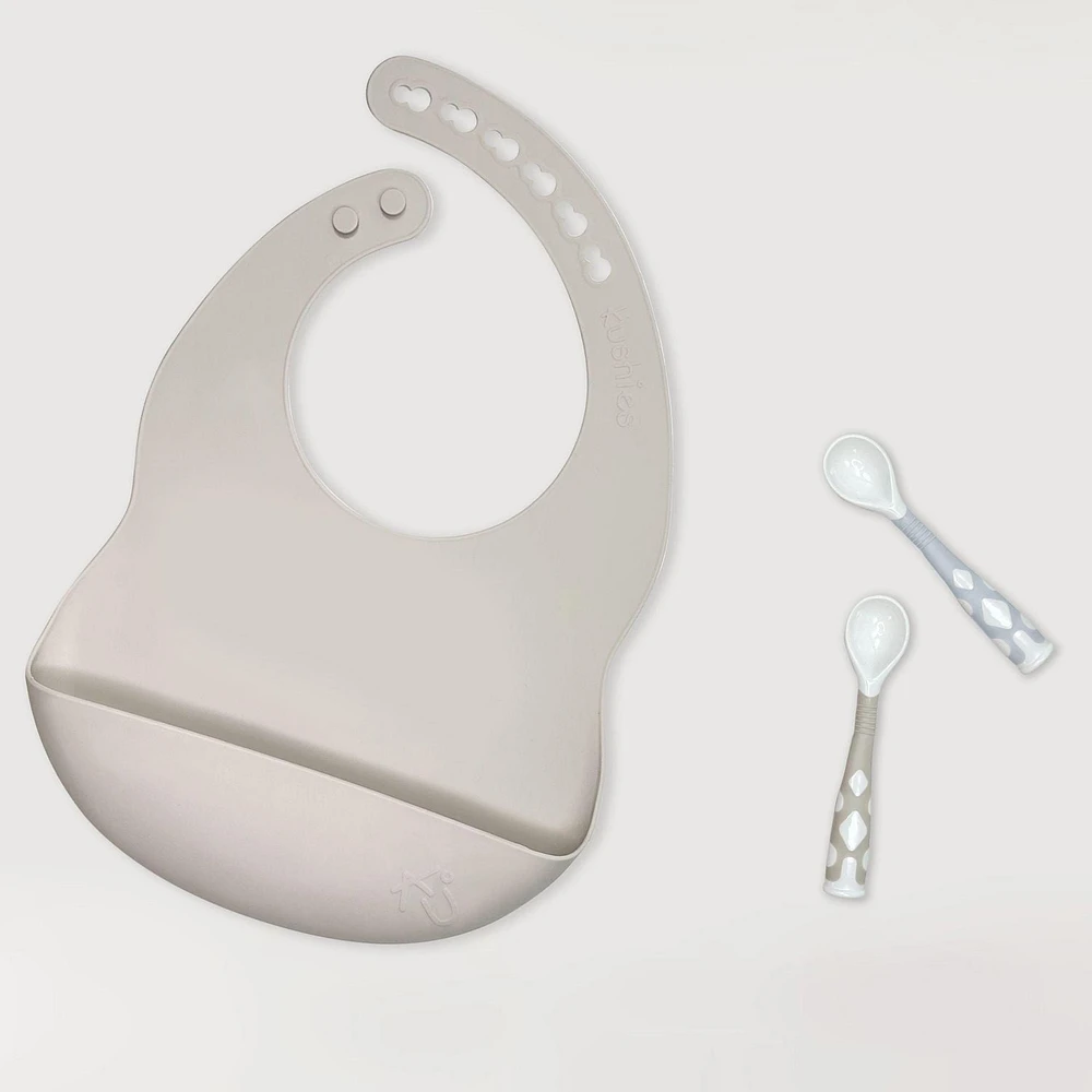 Kushies - SiliBib - Silicone Bib - Spot Sand