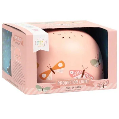 A Little Lovely Company - Projector Light Pink - Wireless Lamp - Butterflies Theme - Creates Magical Starry Sky - Portable and Easy to Use - Ideal for Kids' Rooms - Perfect for Sleep Time