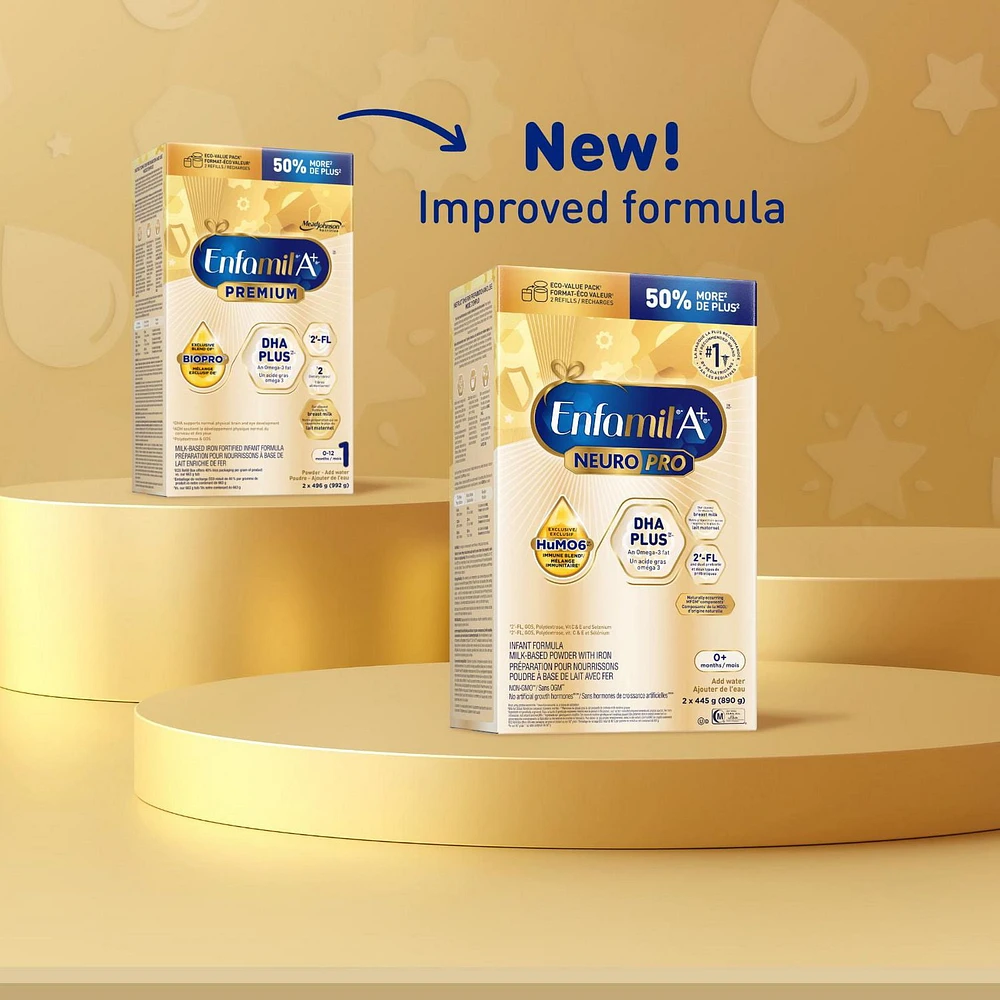 Enfamil A+ NeuroPro, Baby Formula, 0-12 months, Powder Refill, 890g (2x445g)