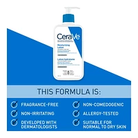 CeraVe Moisturizing Lotion, Body Lotion, Face Moisturizer, and Hand Cream  for Women & Men with Hyaluronic Acid and 3 Ceramides. For Normal to Dry Skin & Sensitive Skin, Fragrance-Free, 355mL, Lightweight hydrating lotion