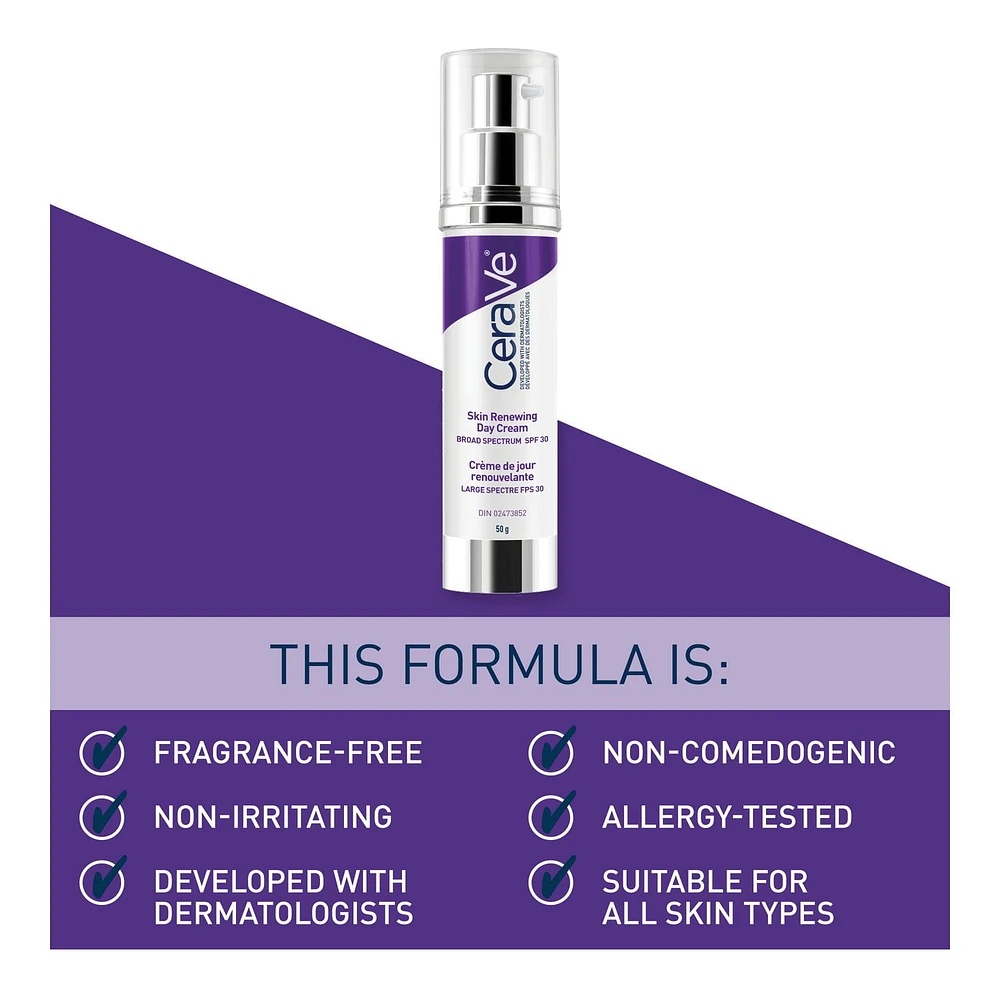 CeraVe Crème Anti-Âge pour le Visage avec SPF 30 et 3 Céramides | Crème avec Acide Hyaluronique et Rétinol Conçue pour Aider à Réduire l'Apparence des Rides et Ridules | Sans Parfum