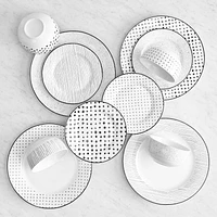 Safdie & Co. Dinnerset 12PC Black & White Sketch