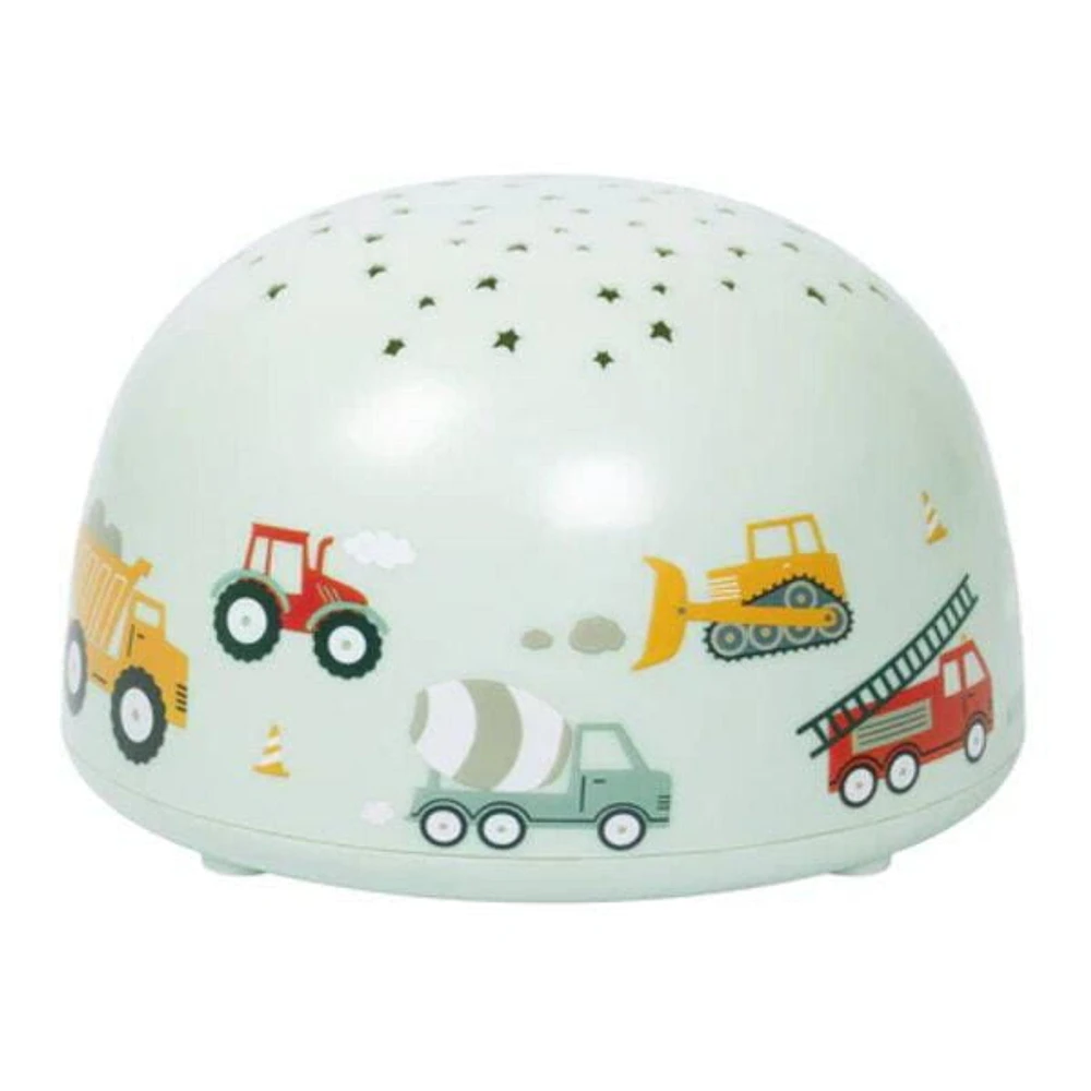 A Little Lovely Company - Projector Light Grey - Wireless Lamp - Vehicles Theme - Creates Starry Sky on Ceiling - Easy to Carry - Perfect for Kids' Rooms