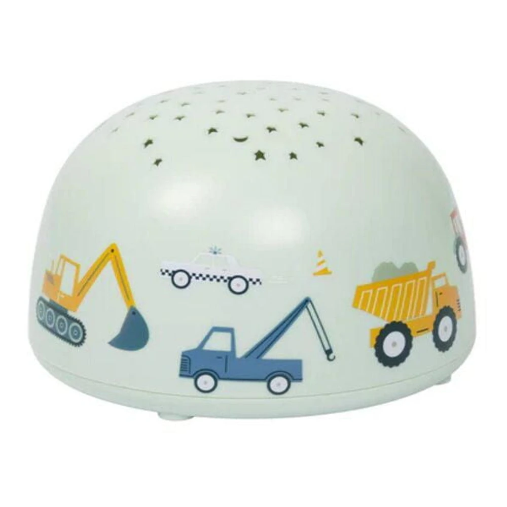 A Little Lovely Company - Projector Light Grey - Wireless Lamp - Vehicles Theme - Creates Starry Sky on Ceiling - Easy to Carry - Perfect for Kids' Rooms