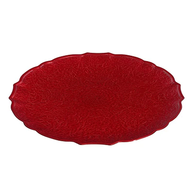 Round Serving Plate (Textured) (Red) (13") - Set of 6