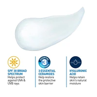 Lotion Hydratante Ultra-Légère FPS30 pour le Visage avec Acide Hyaluronique et 3 Céramides | Sans Parfum, 50ml Lotion légère UVA/UVB