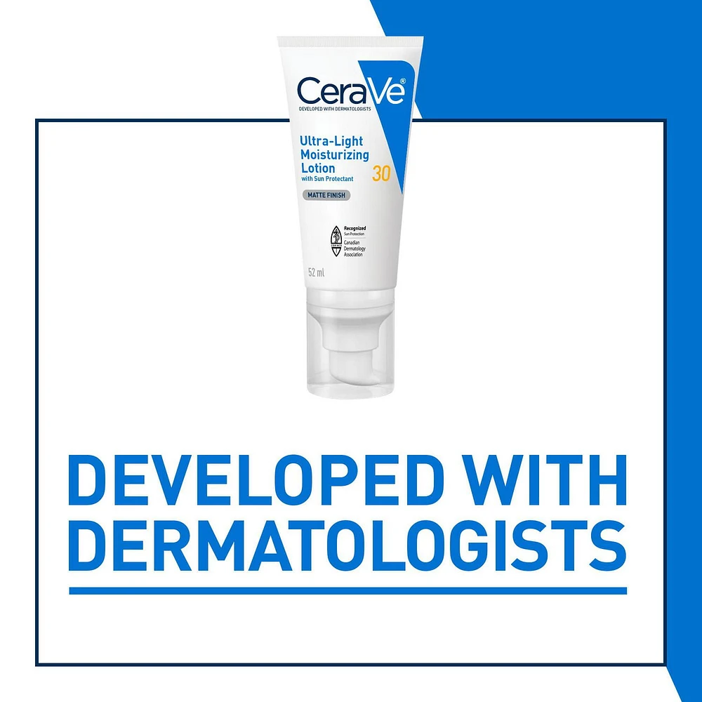 Lotion Hydratante Ultra-Légère FPS30 pour le Visage avec Acide Hyaluronique et 3 Céramides | Sans Parfum, 50ml Lotion légère UVA/UVB