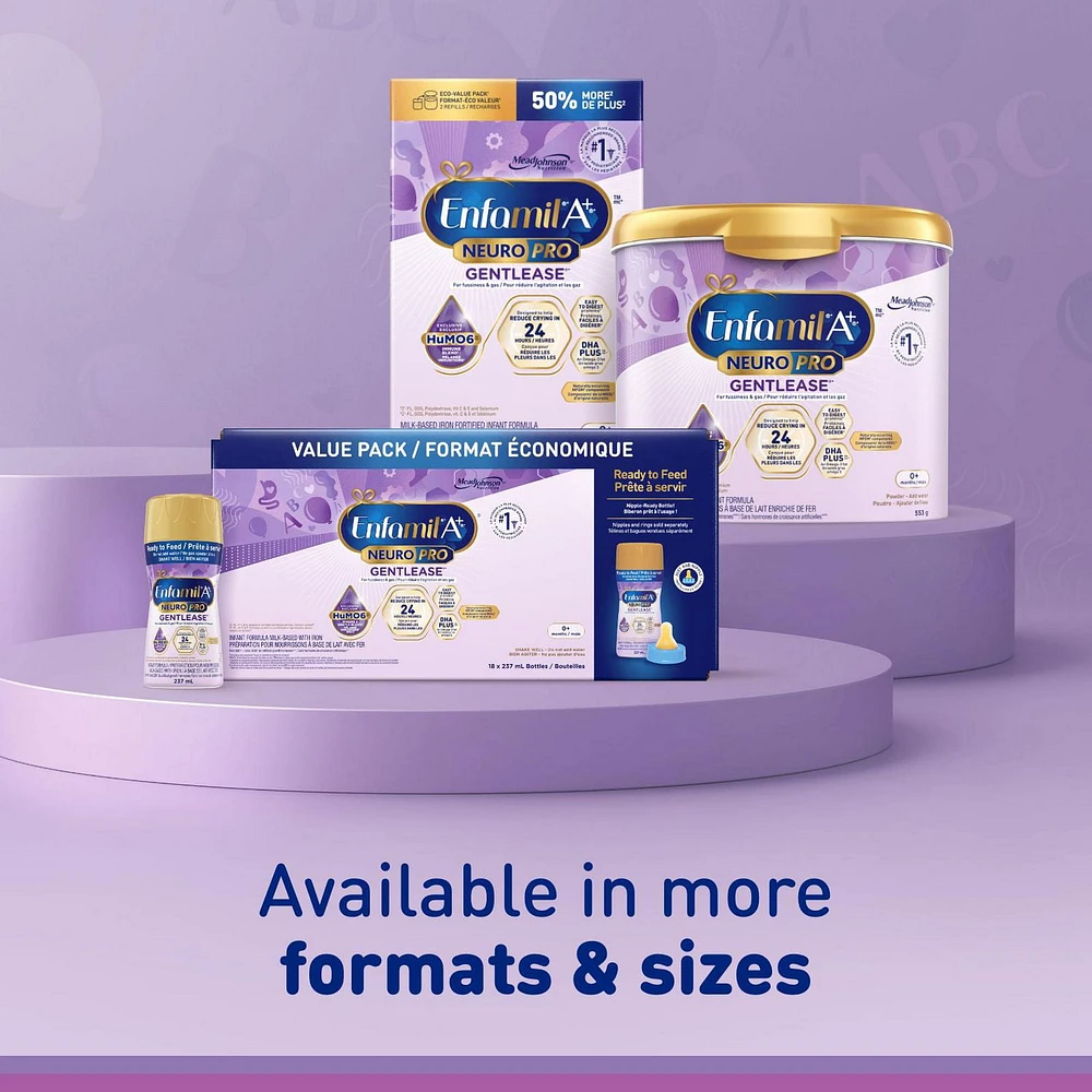 NeuroPro™ Gentlease, Baby Formula, 0-12 months, Powder Refill, 862g (2x431g)