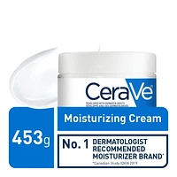 CeraVe Moisturizing Cream with 3 Ceramides and Hyaluronic Acid | Daily Face, Body and Hand Moisturizer for Normal to Dry Skin, Women & Men | Non-Comedogenic, Oil-free, and Fragrance Free - 453 G, Moisturizing Cream 453g