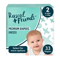 Les Couches Premium Rascals Unisexe, tailles 1-3, pk 29-38