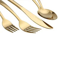 Home Trends 20 Piece Stainless Steel Flatware Set Gold, HT 20 Pc Gold Flatware