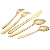 Home Trends 20 Piece Stainless Steel Flatware Set Gold, HT 20 Pc Gold Flatware