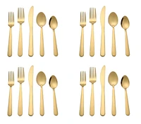 Home Trends 20 Piece Stainless Steel Flatware Set Gold, HT 20 Pc Gold Flatware