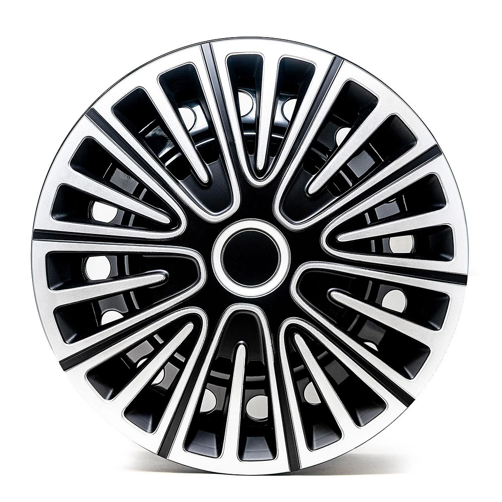 Alpena 15" Motion Wheel Covers, Silver & Black, set of 4