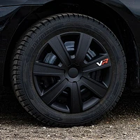 15" VR Carbon Wheel Covers, Black , set of 4