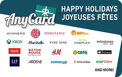 Canada AnyCard Joyeuses Fetes 100$ eCarte-Cadeau (Livraison par e-mail)